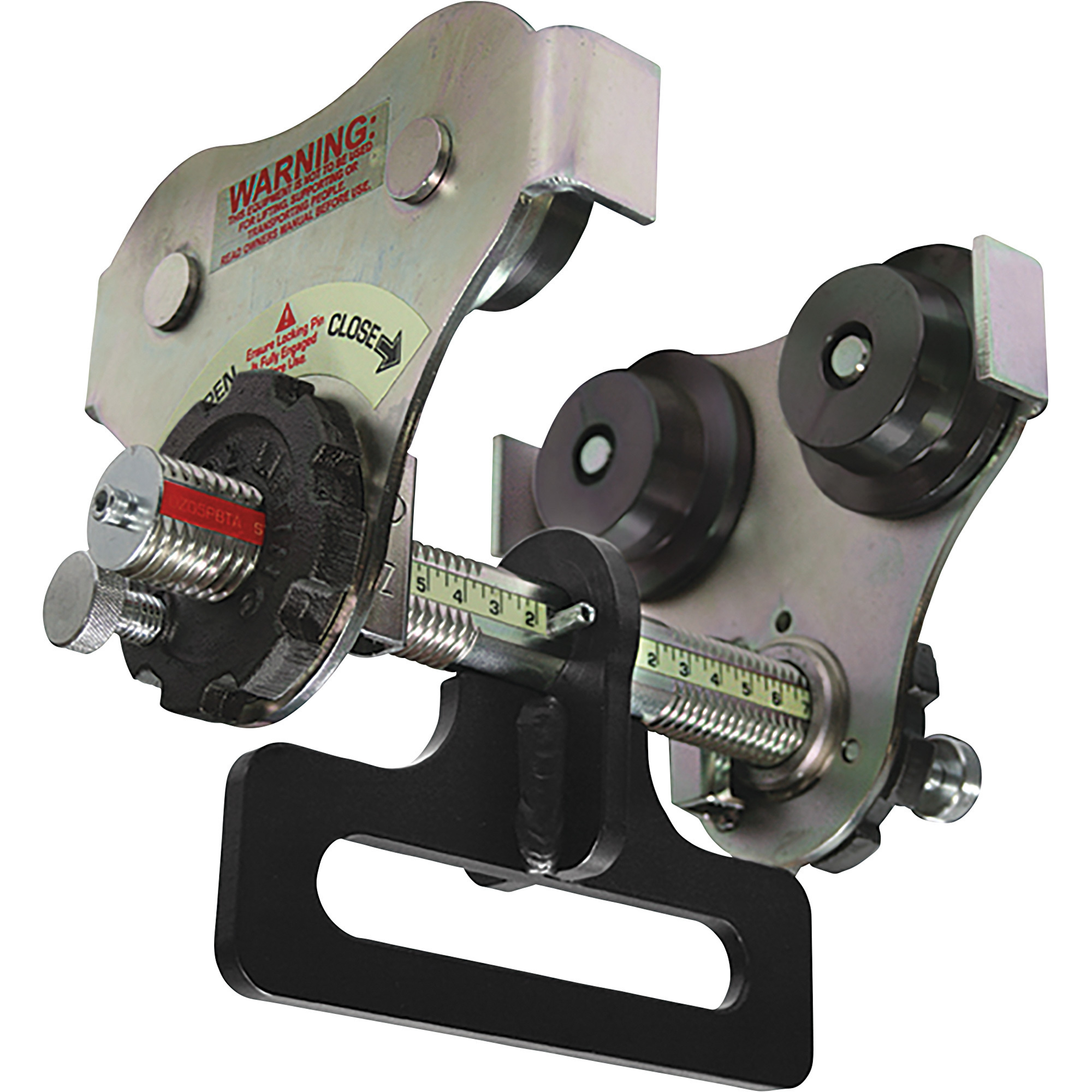 OZ Lifting Products Push Beam Trolley with Integrated OBH Hanger, 1000-Lb. Capacity, 2.52-8in. Flange Width, Model# OZ05PBTA-OBH